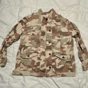 Maurices Beige and Olive Camouflage Jacket